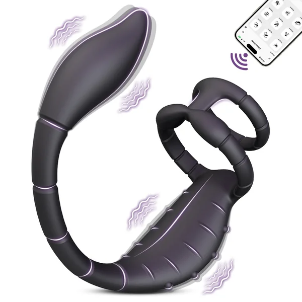 Prostate Massager Vibrating Rooster Ring Sex Toys for Men, Prostate Toy Male Vibrator with Dual Penis Ring