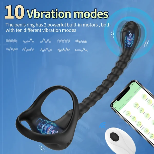 Prostate Vibrator APP Wireless 10 Mode Cock Ring