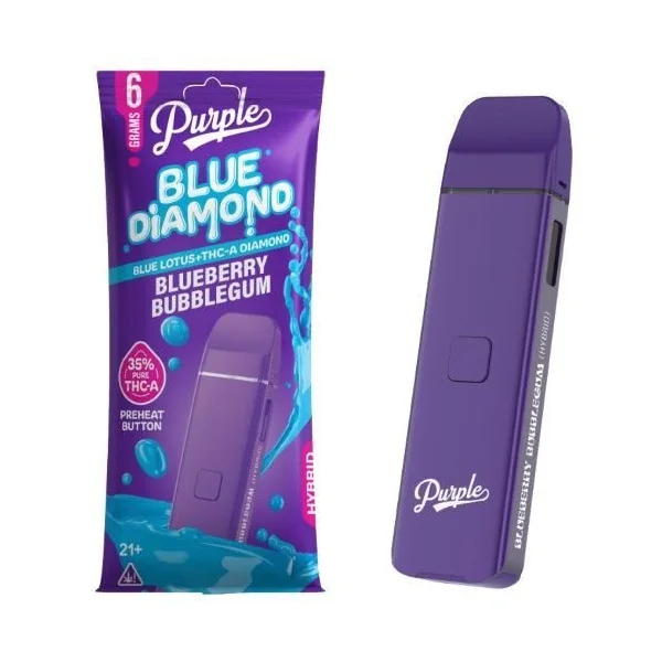 Purple Blue Diamond Lotus+THC-A 6g Disposable Blueberry Bubblegu