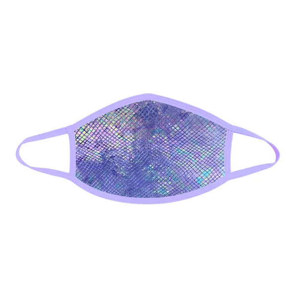 Purple Python Holographic Face Mask With Lavender Trim