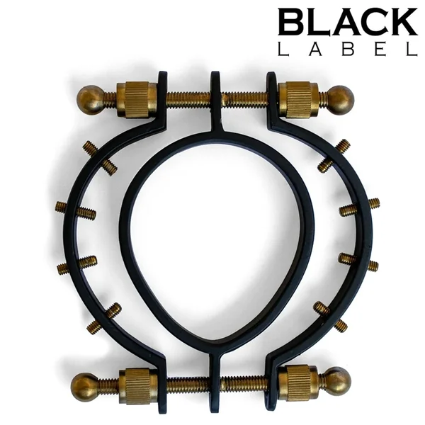 Pussy Clamp 2.0 w. Spikes Black/Gold