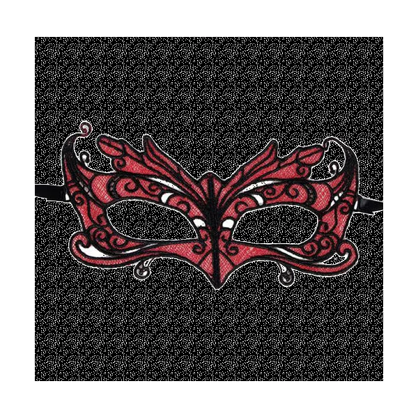 QUEEN LINGERIE - LACE MASK WITH RED DETAILS