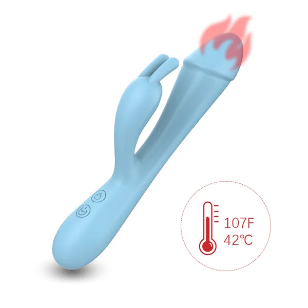 Rabbit Clit Clamps Anal Dildo G Spot Vibrator - Auto Heat Flapping Clitoral Sex Toys for Women
