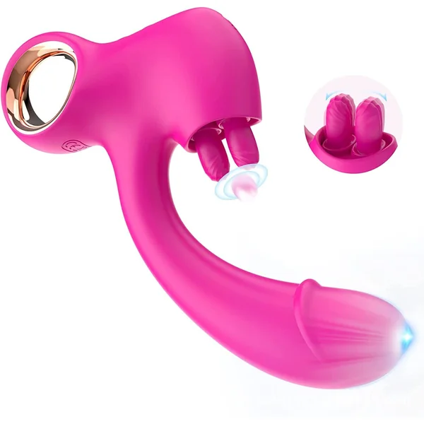 Rabbit Clit Clamps Anal Dildo G Spot Vibrator - Double End Anal Clitoral Stimulator Female Sex Toy
