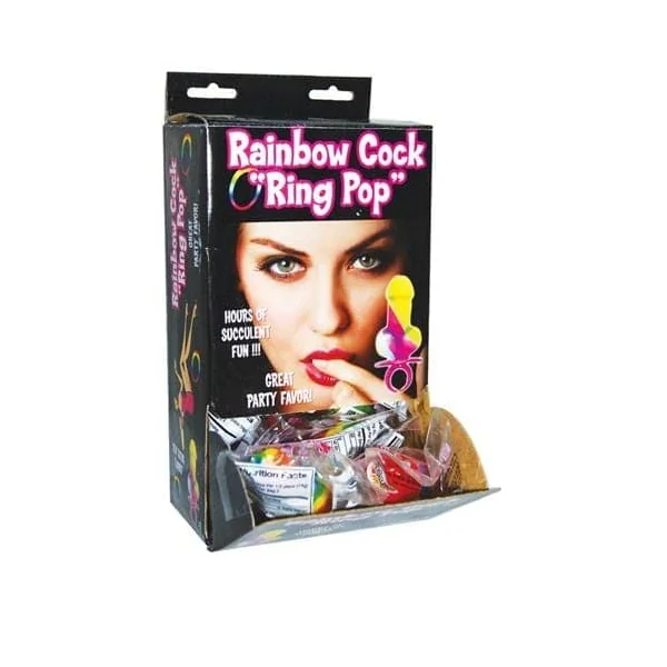 Rainbow Cock Ring Pop - 12 Piece Display