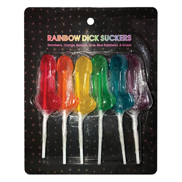 Rainbow Dick Suckers - Asst. Colors-flavors Pack Of 6