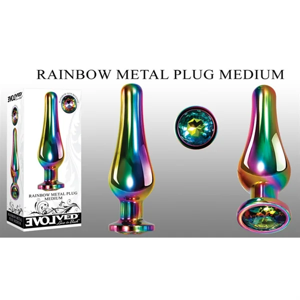 Rainbow Gem Anal Plug Medium by Evolved