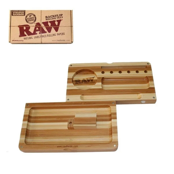 Raw Back Flip Tray Magnetic Limited Edition Striped Bamboo