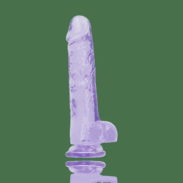 Real Rock 8" Realistic Dildo W/ Balls - Purple