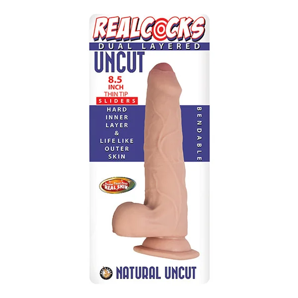 Realcocks Dual Layered Uncut Sliders 8.5" Thin Tip
