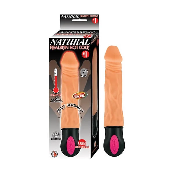 Realistic Warming 7 inch Vibrating Dildo Vanilla