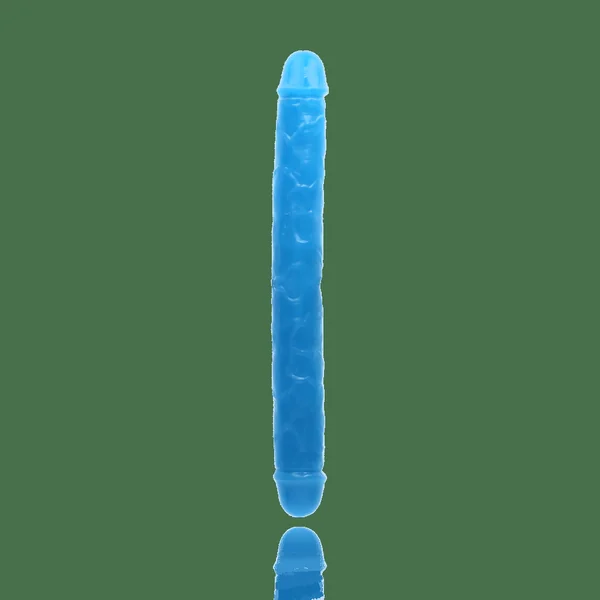 Realrock 15" Slim Double Gid Dildo - Neon Blue