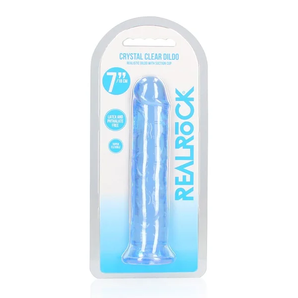 Realrock Crystal Clear Straight Dildo 7" by Shots