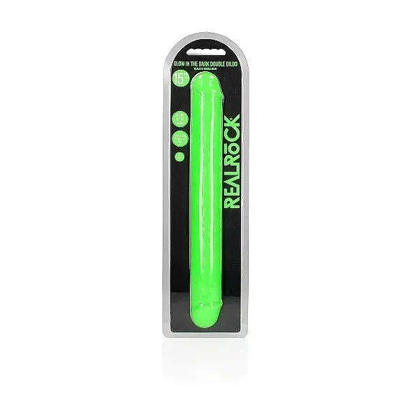 Realrock Glow in the Dark Double Dildo 15" by Shots