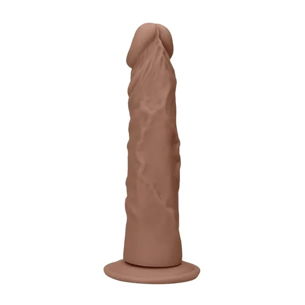 RealRock Skin Realistic Dildo Without Balls 8in – Caramel