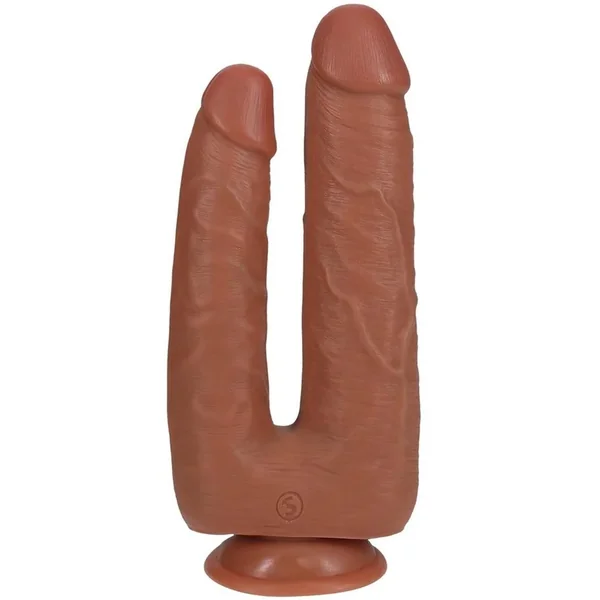 RealRock Ultra Realistic Skin Double Trouble 7in/8in – Caramel