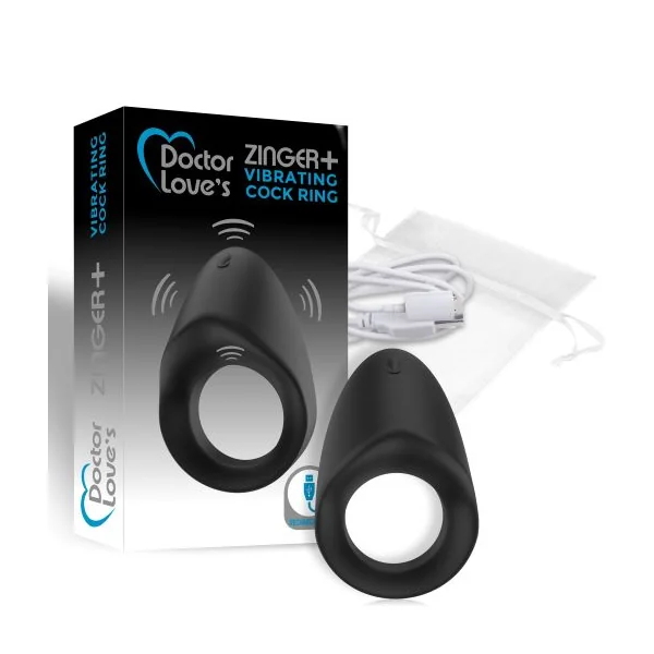 RECHARGEABLE VIBRATING COCK RING BLACK