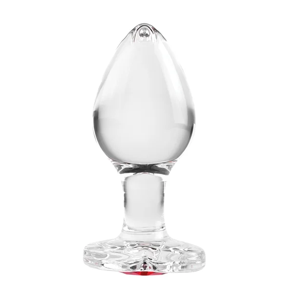 Red Heart Gem Glass Plug - Medium