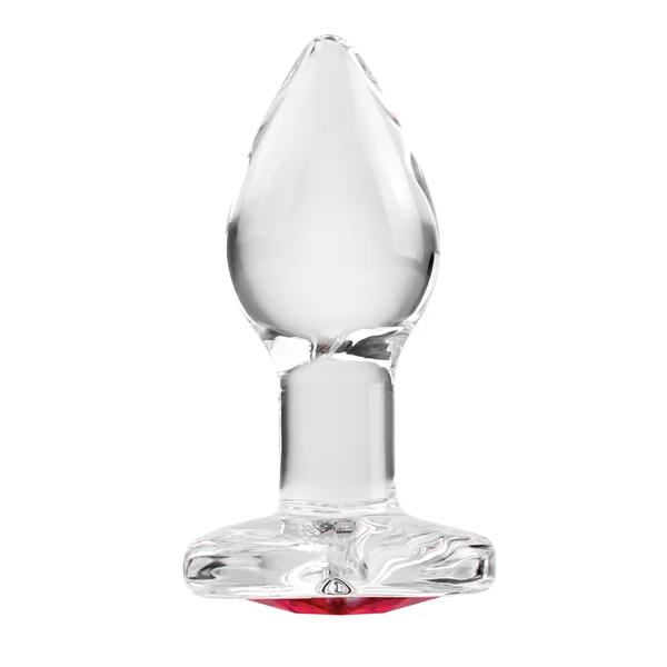 Red Heart Gem Glass Plug - Small