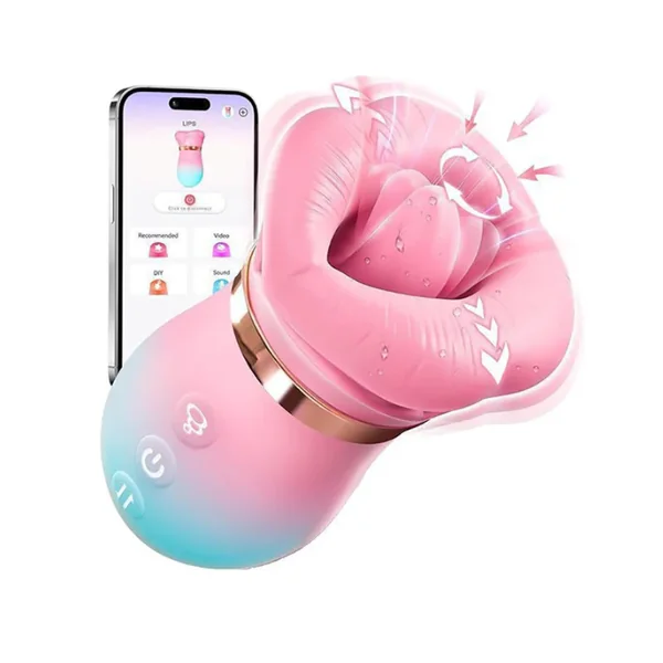 Red Lips Mouth APP Female Tongue Licking Sucking Milk Licking Vibrator
