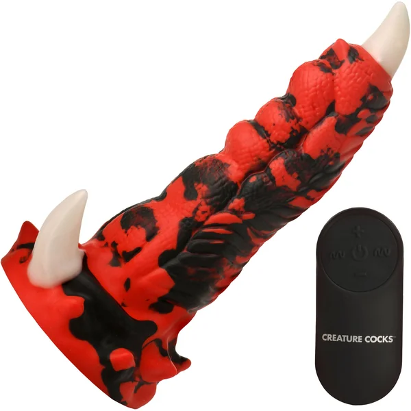 Red Talon Vibrating 7.1" Silicone Dildo With Remote By Creature Cocks