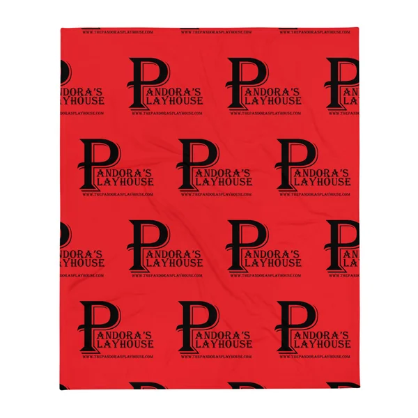 Red Throw Blanket with Black Lettering