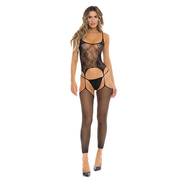 Rene Rofe On All Night Bodystocking W/g-string Black O/s