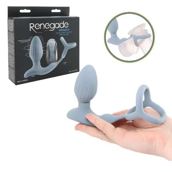 Renegade Pinnacle Cock Ring and Gyrating Remote Control Butt Plug