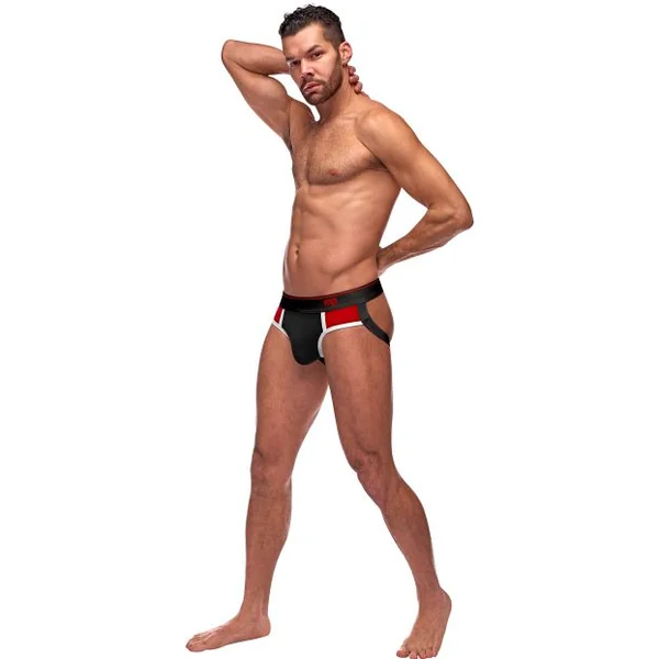 RETRO SPORT PANEL JOCK BLACK/ RED L/XL
