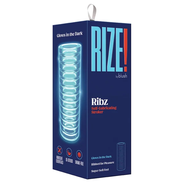 Rize - Ribz - Glow in the Dark Self-Lubricating Stroker - Clear