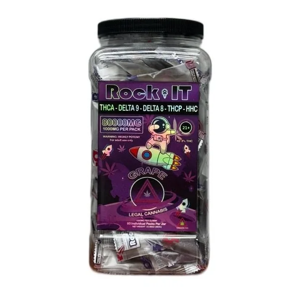 Rock-it Gummies 80000mg/jar 80pc Grape
