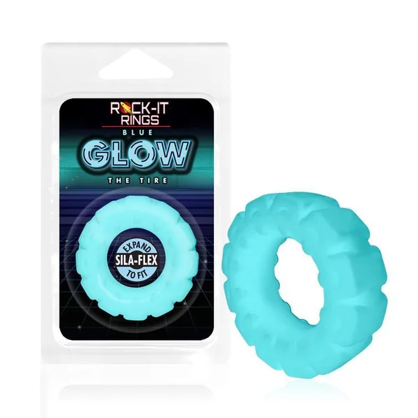 Rock-it Rings GLOW The Tire C-Ring - Glows in the Dark! - Blue