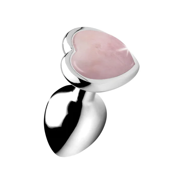 Rose Quartz Heart Anal Plug -Small