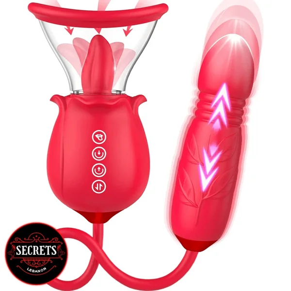 Rose Toy 3 in1 Licker Thruster And Vibrator