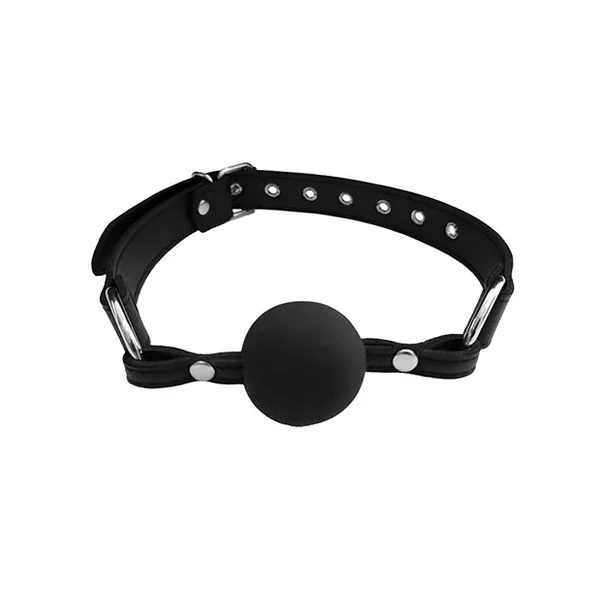 Rouge Fetish Play Vegan Leather Ball Gag – Black