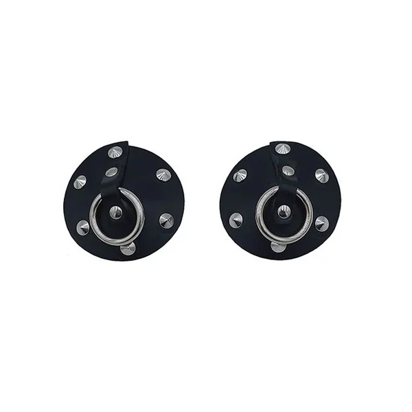 Rouge Leather Studded Nipple Covers