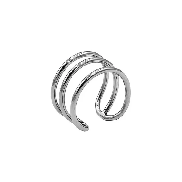 Rouge Stainless Steel Triple Wire Glans Ring – Silver