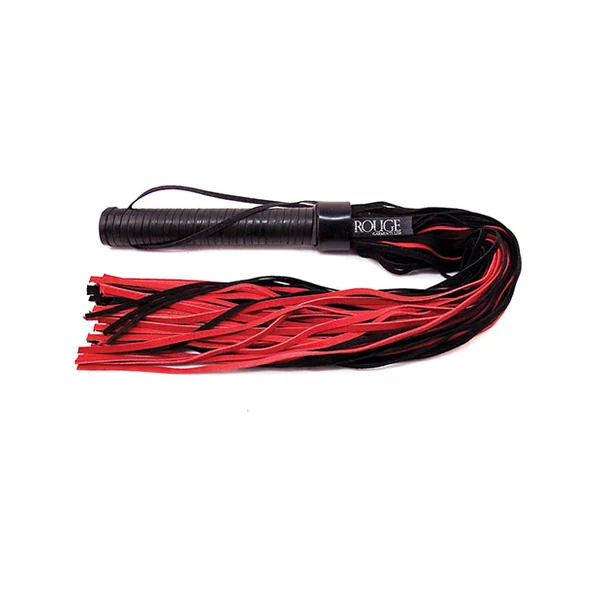 Rouge Suede Flogger W-leather Handle - Black-red