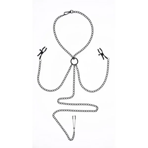 Saffron Nipple to Clit Set – Black/Red