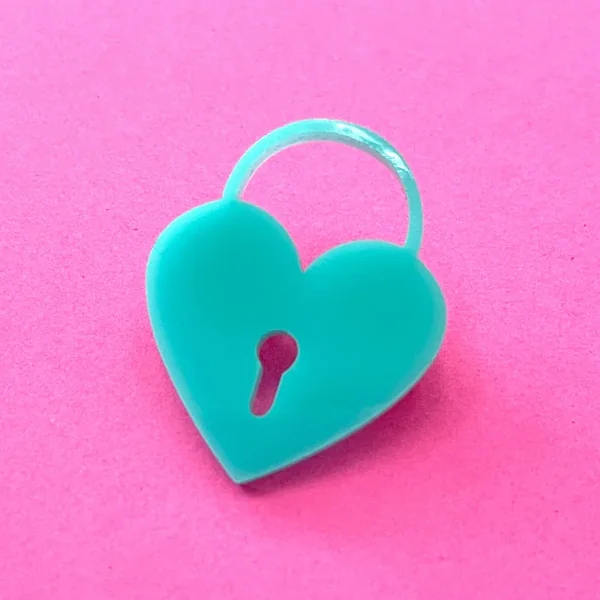 Sample Sale – Lapel Pin – Aqua Heart Loc