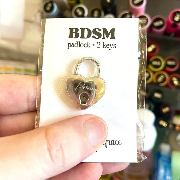 Sample Sale – Padlock – Silver Heart “Princess” #2