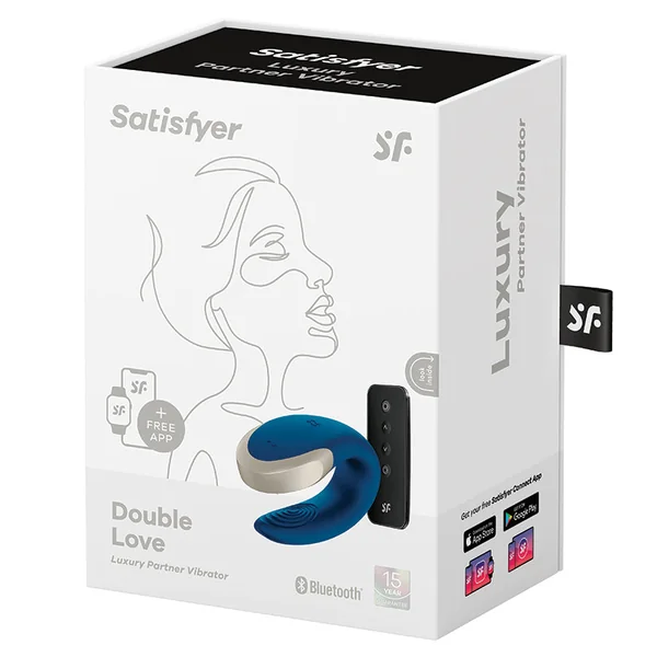 Satisfyer Double Love Connect App Partner Vibrator - Blue