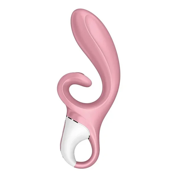 Satisfyer Hug Me Rechargeable Silicone Vibrator with Clitoral Stimulation – Pink