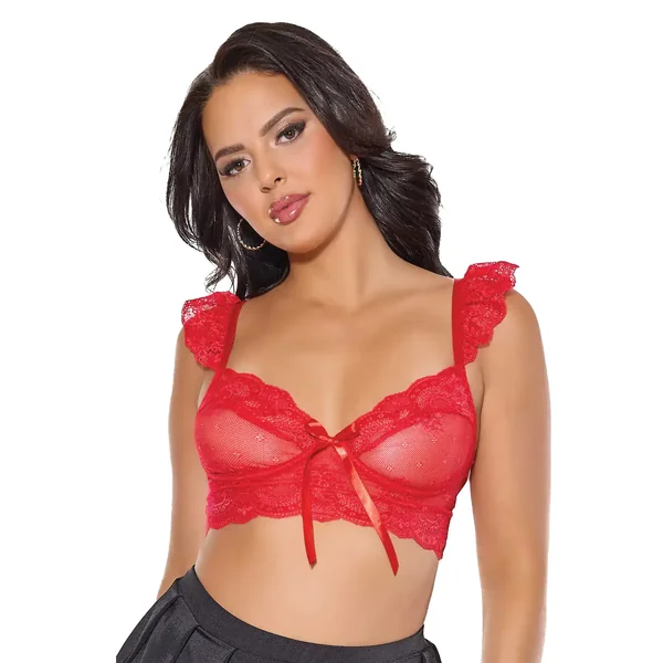 Scallop Stretch Lace Soft Cup Bralette – Red O/S