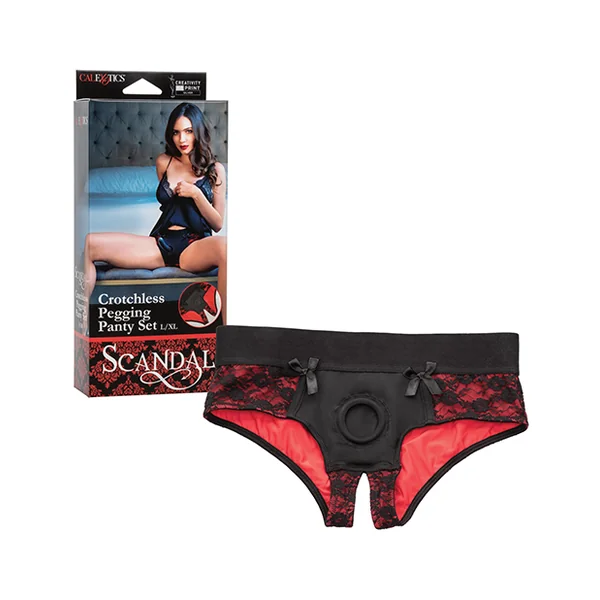 SCANDAL CROTCHLESS PEGGING PANTY SET L/XL