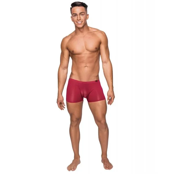 Seamless Sleek Short w/Sheer Pouch Red LG