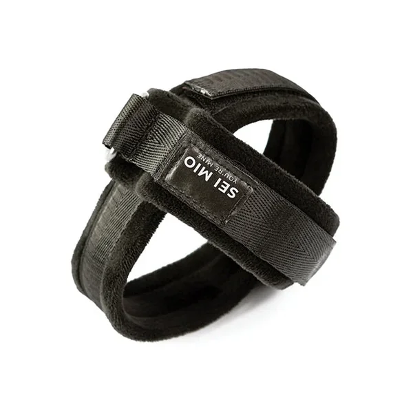 Sei Mio Cross Purposes Unique Over-Wrap Cross Cuff Restraints – Black