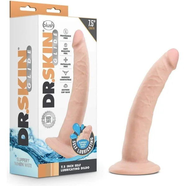 Self-Lubricating Dildo - Dr. Skin - Glide 7.5 inches