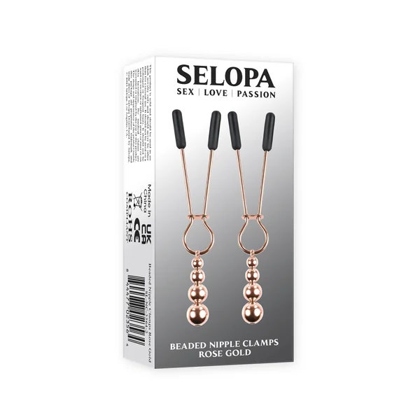 SELOPA BEADED NIPPLE CLAMPS ROSE GOLD