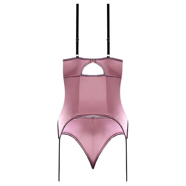 SENSUAL DESIRES BASQUE & TANGA SET MAUVE L/XL